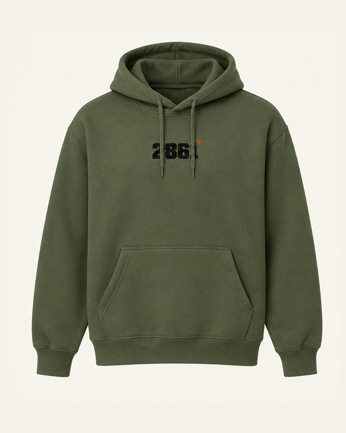 2861 Hoodie in Army, front