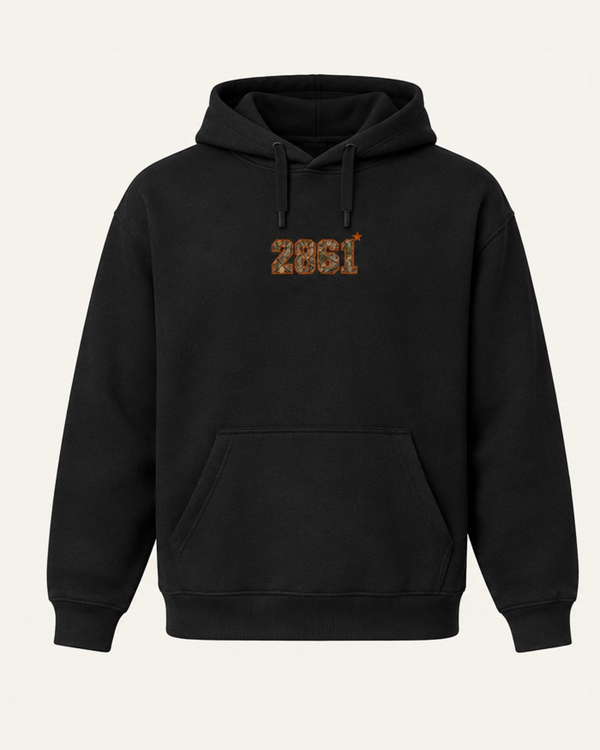 2861 Hoodie in Black Camo, front
