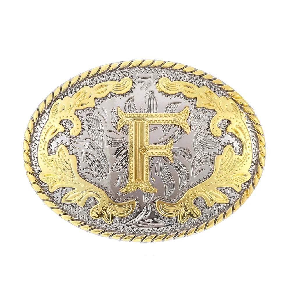 Initial Rodeo Buckle, Gold-Tone