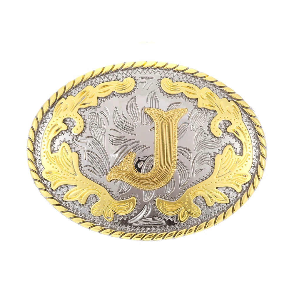 Initial Rodeo Buckle, Gold-Tone