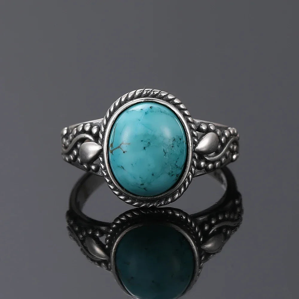 Turquoise-Colour Statement Ring