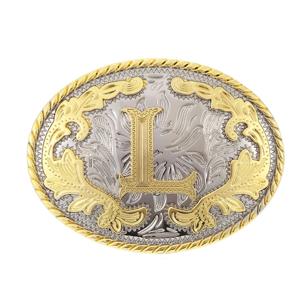 Initial Rodeo Buckle, Gold-Tone