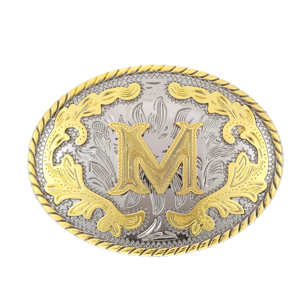 Initial Rodeo Buckle, Gold-Tone