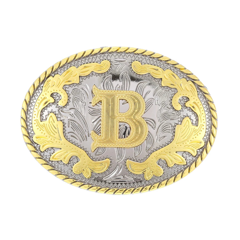 Initial Rodeo Buckle, Gold-Tone
