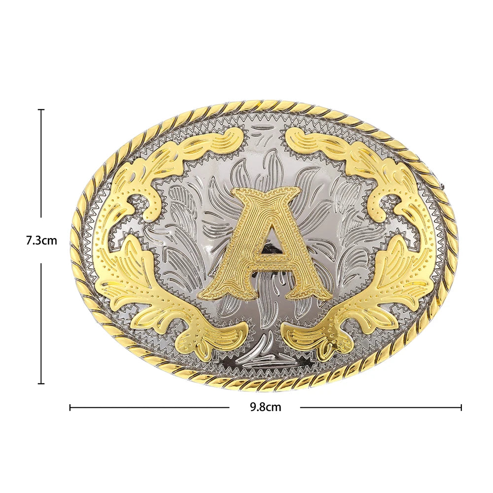 Initial Rodeo Buckle, Gold-Tone
