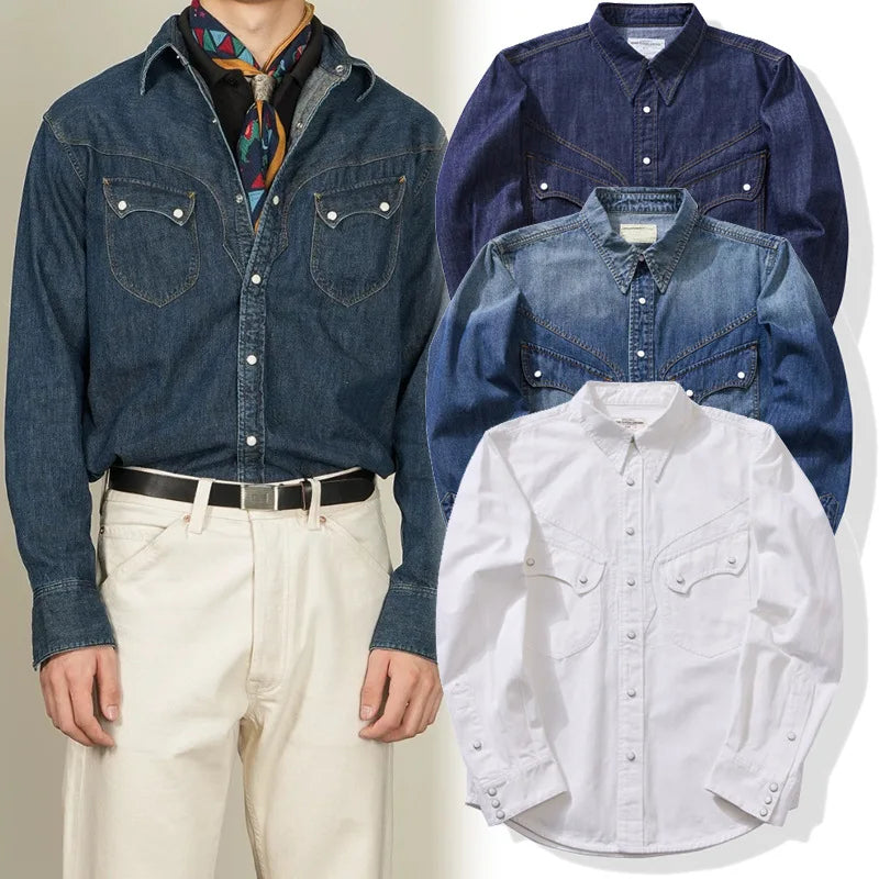 Pearl Snap Chambray Shirt