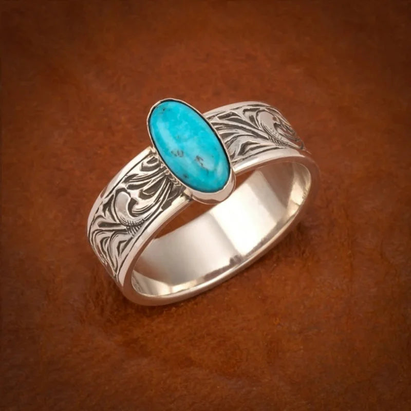 Simple Turquoise-Colour Ring
