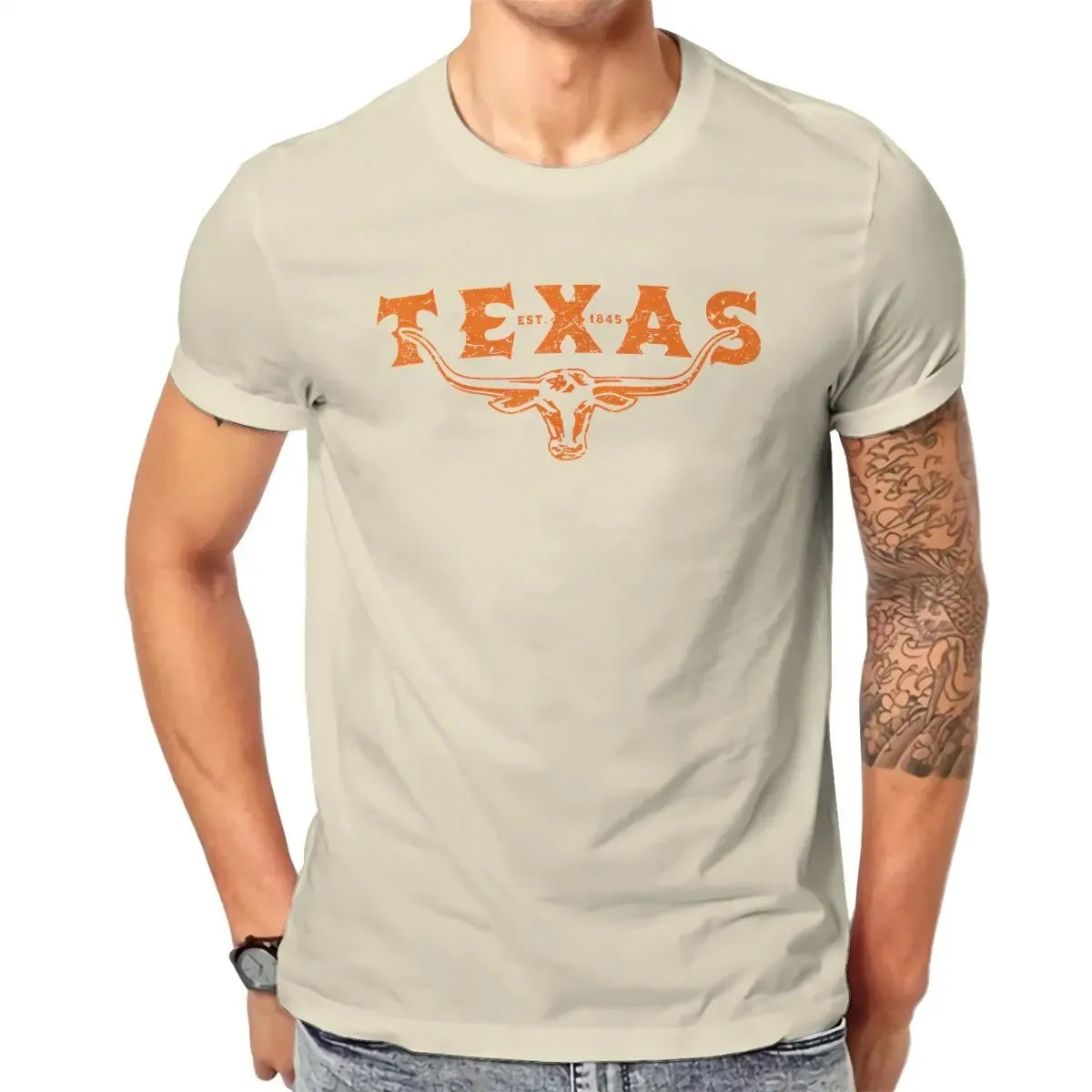 Distressed Longhorn Tee