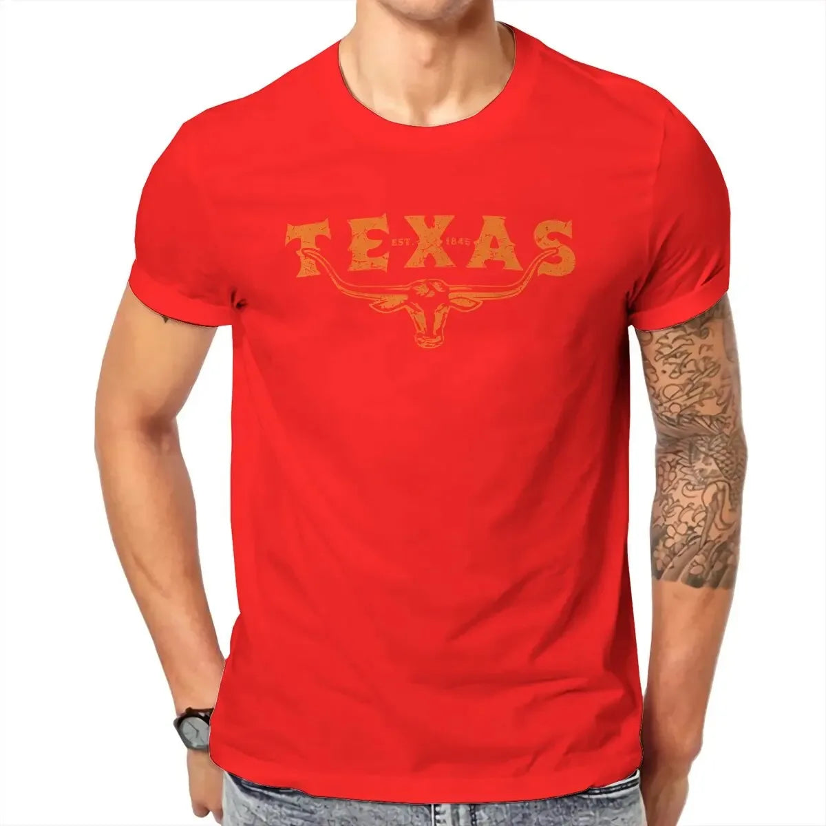Distressed Longhorn Tee