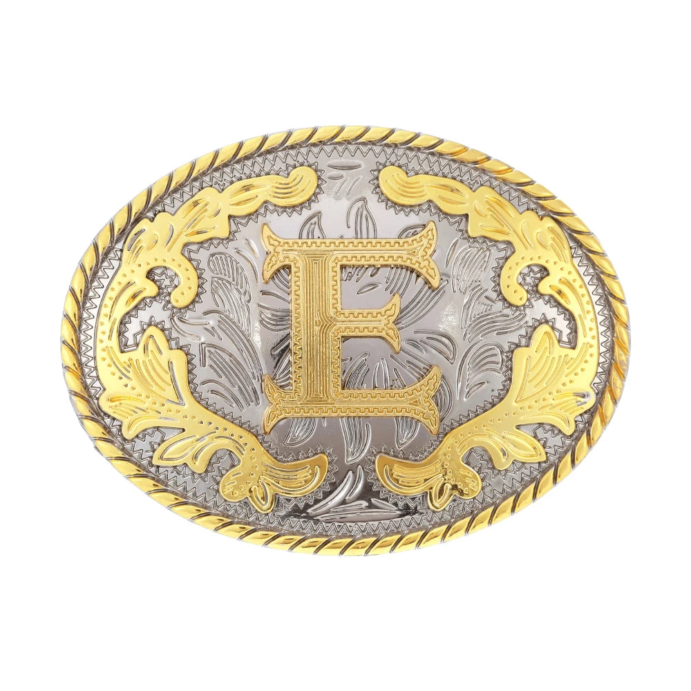 Initial Rodeo Buckle, Gold-Tone