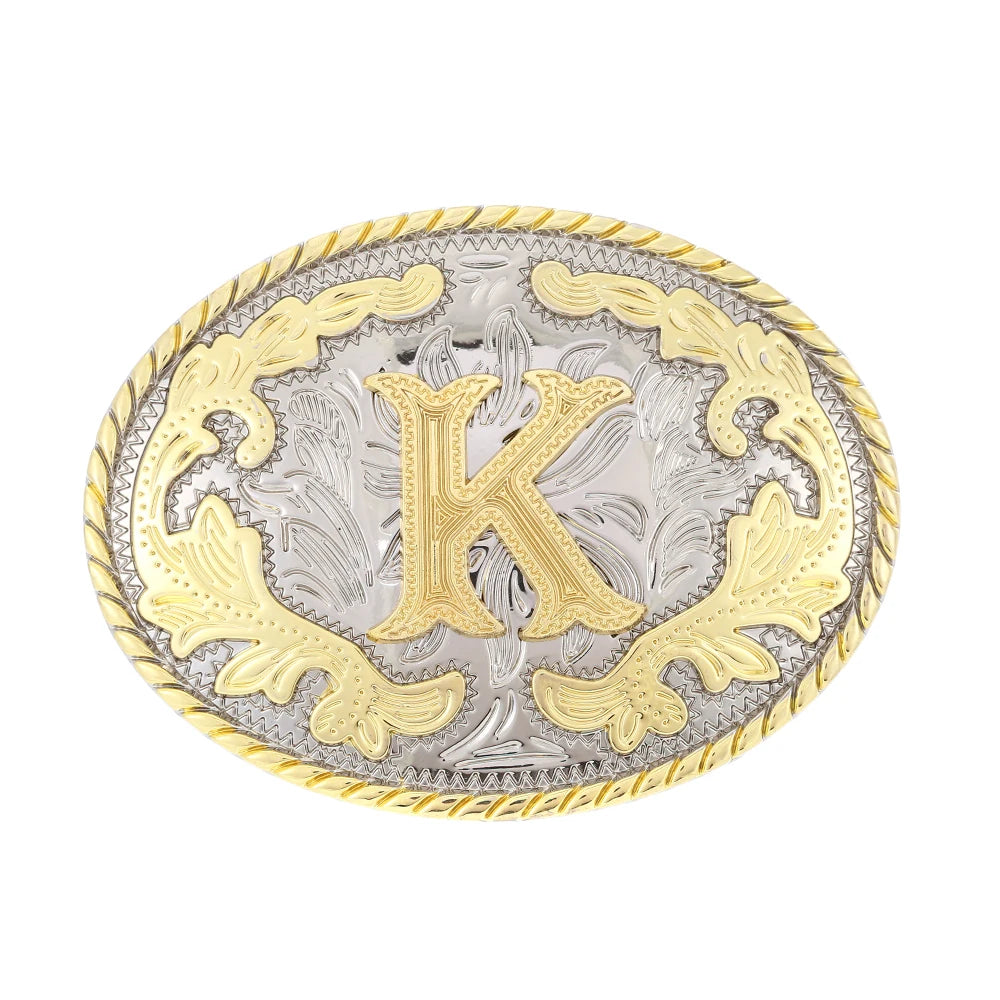 Initial Rodeo Buckle, Gold-Tone