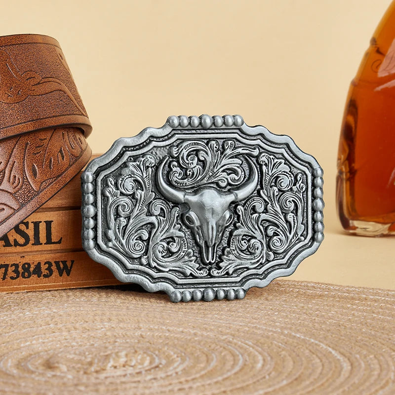Vintage Initial Buckle, Silver-Tone