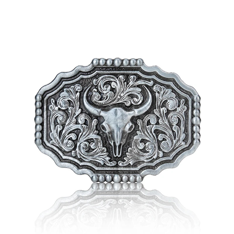Vintage Initial Buckle, Silver-Tone