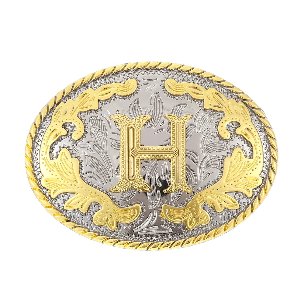 Initial Rodeo Buckle, Gold-Tone