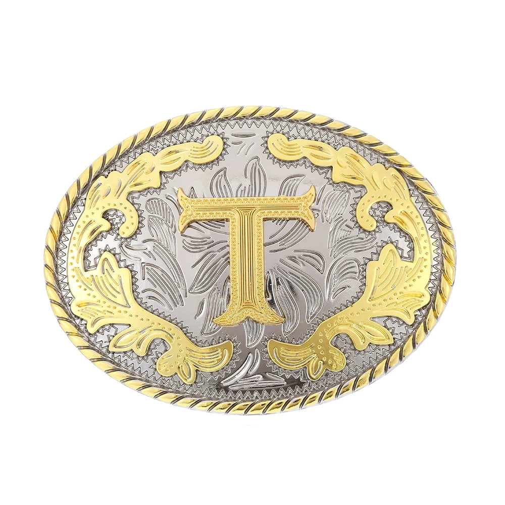 Initial Rodeo Buckle, Gold-Tone