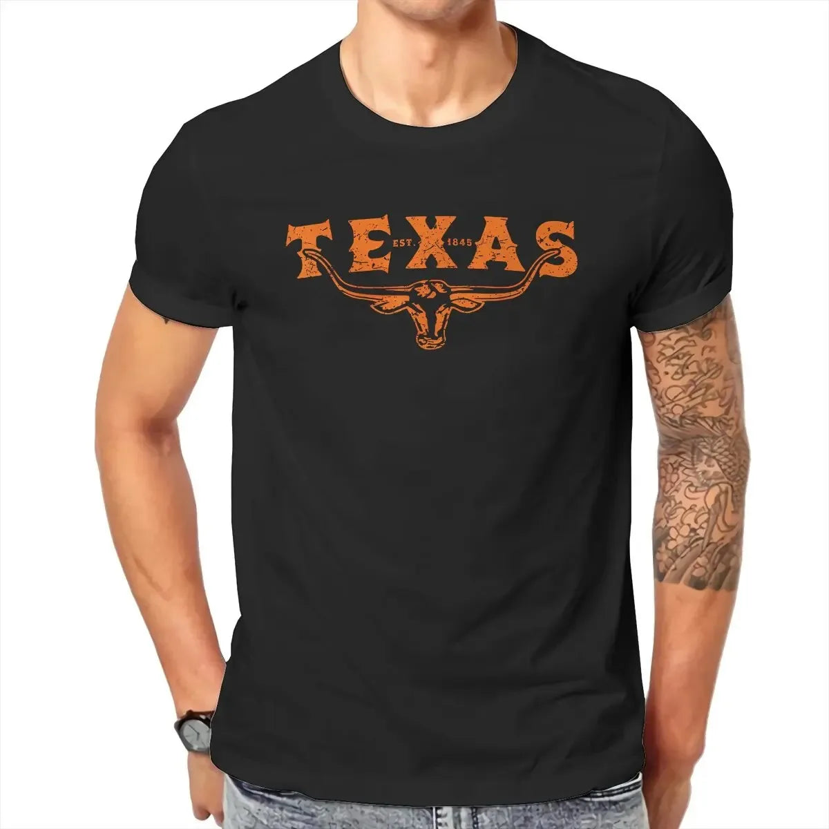 Distressed Longhorn Tee