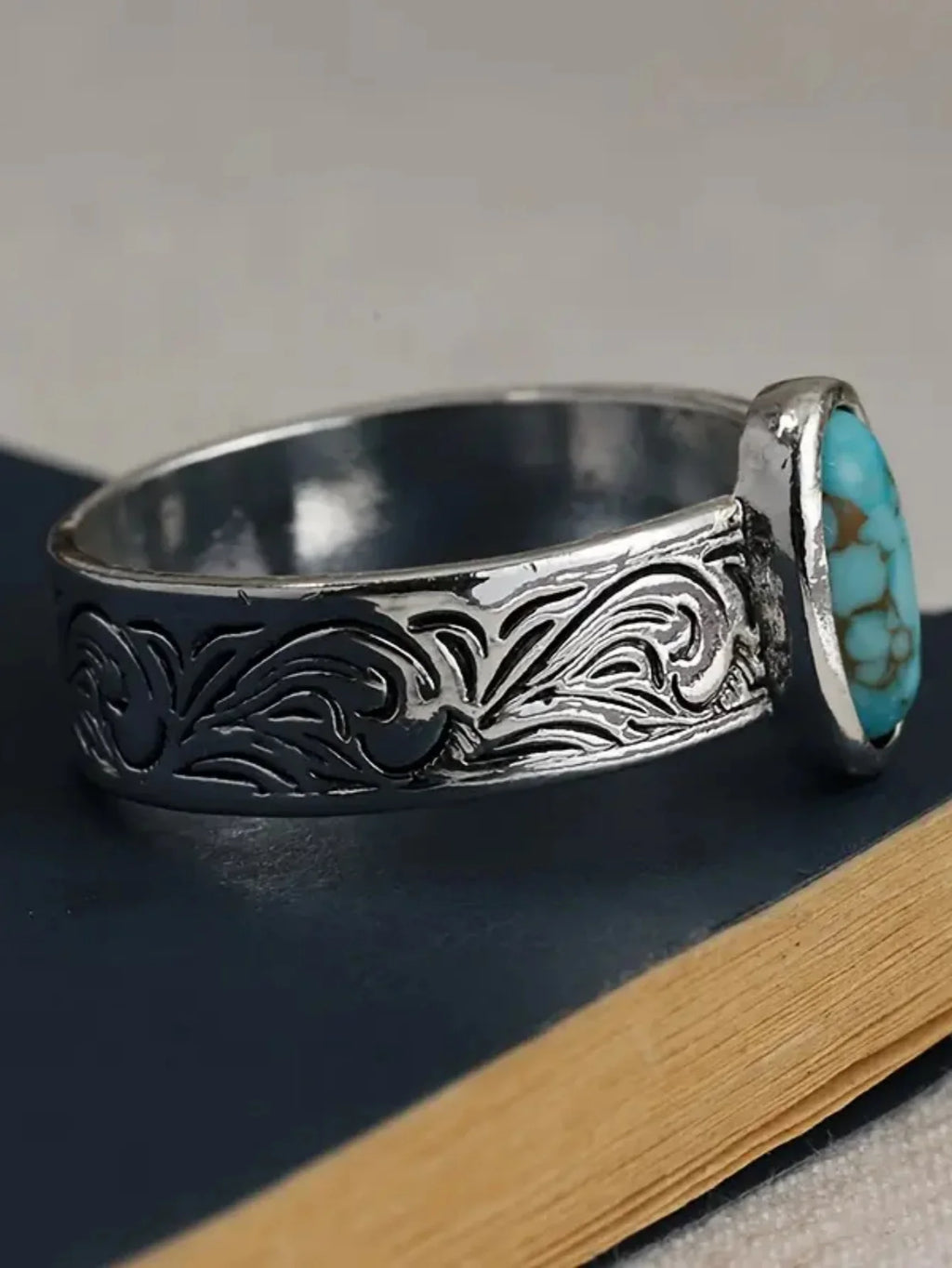 Simple Turquoise-Colour Ring