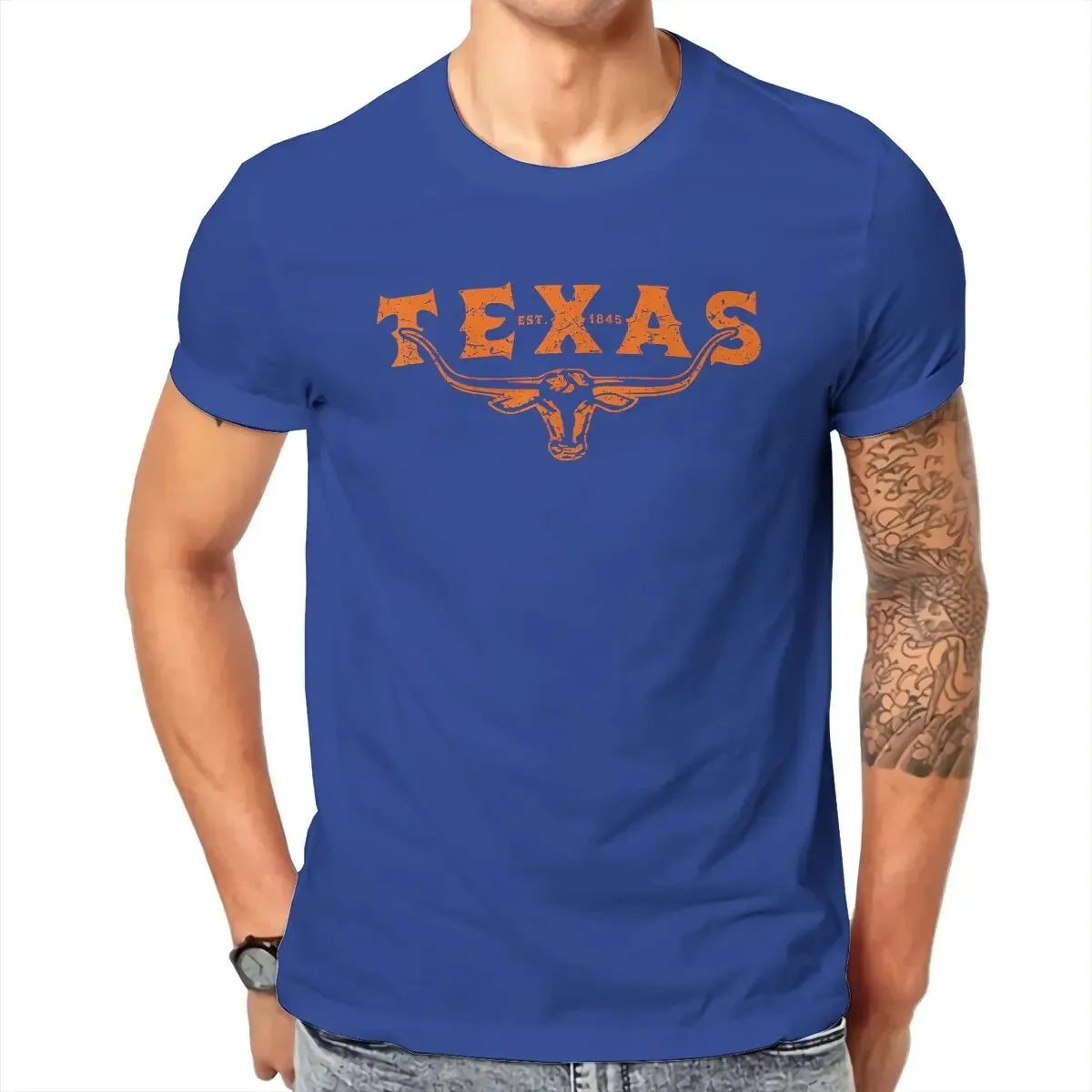 Distressed Longhorn Tee
