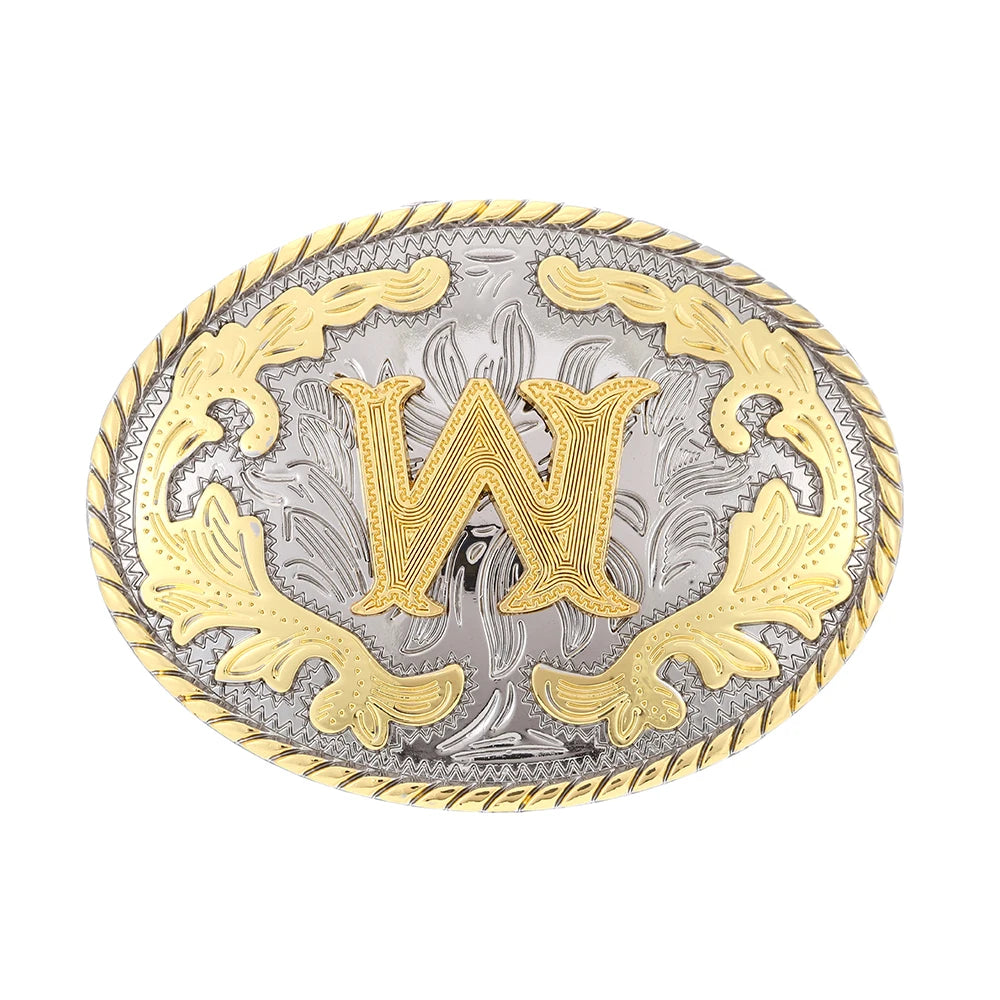 Initial Rodeo Buckle, Gold-Tone