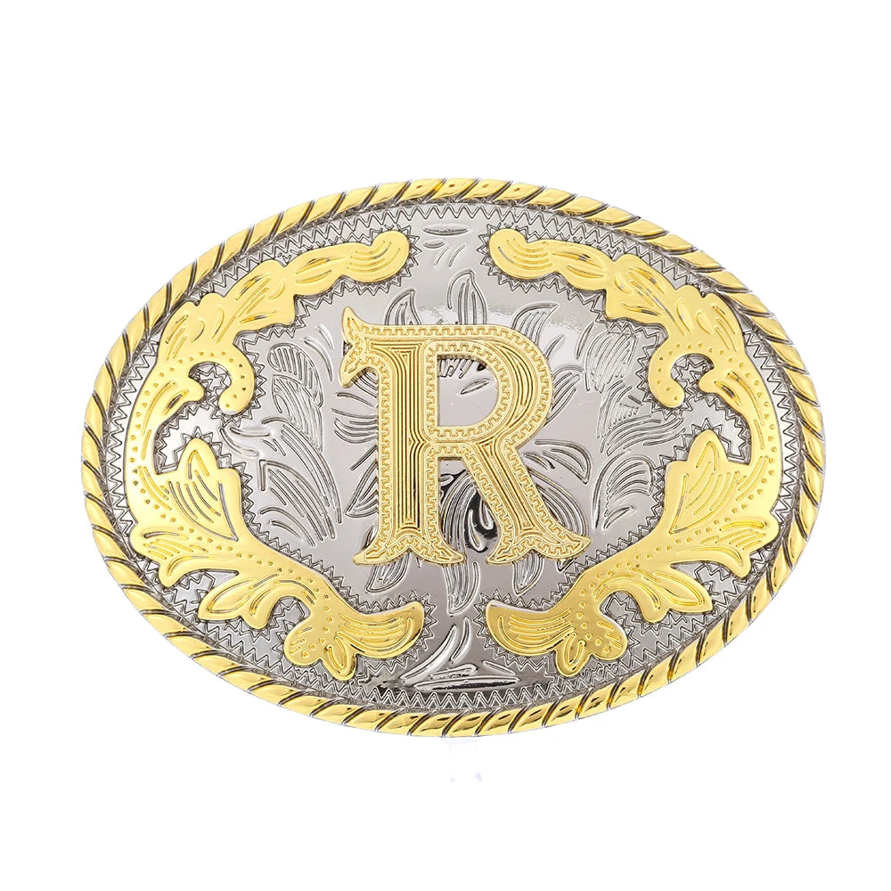 Initial Rodeo Buckle, Gold-Tone