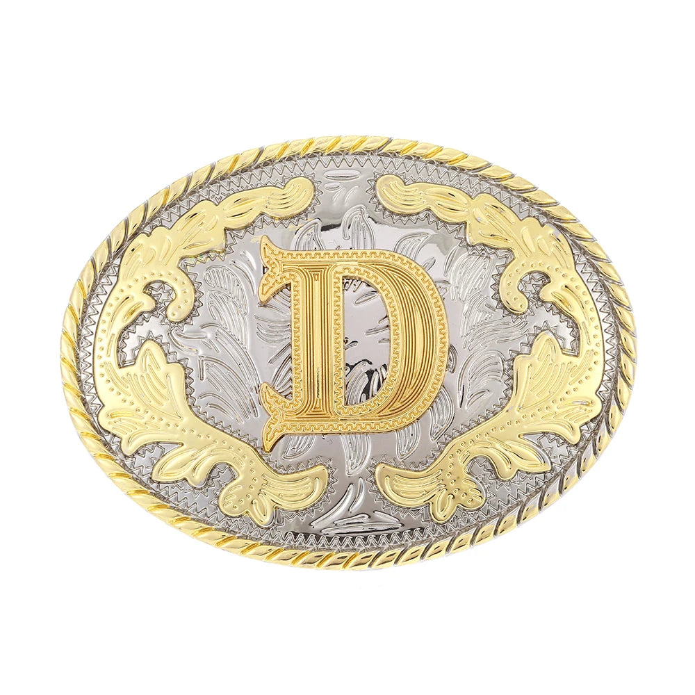 Initial Rodeo Buckle, Gold-Tone