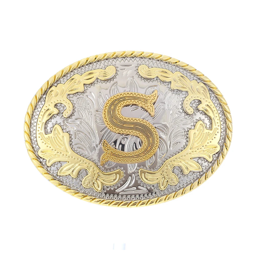 Initial Rodeo Buckle, Gold-Tone