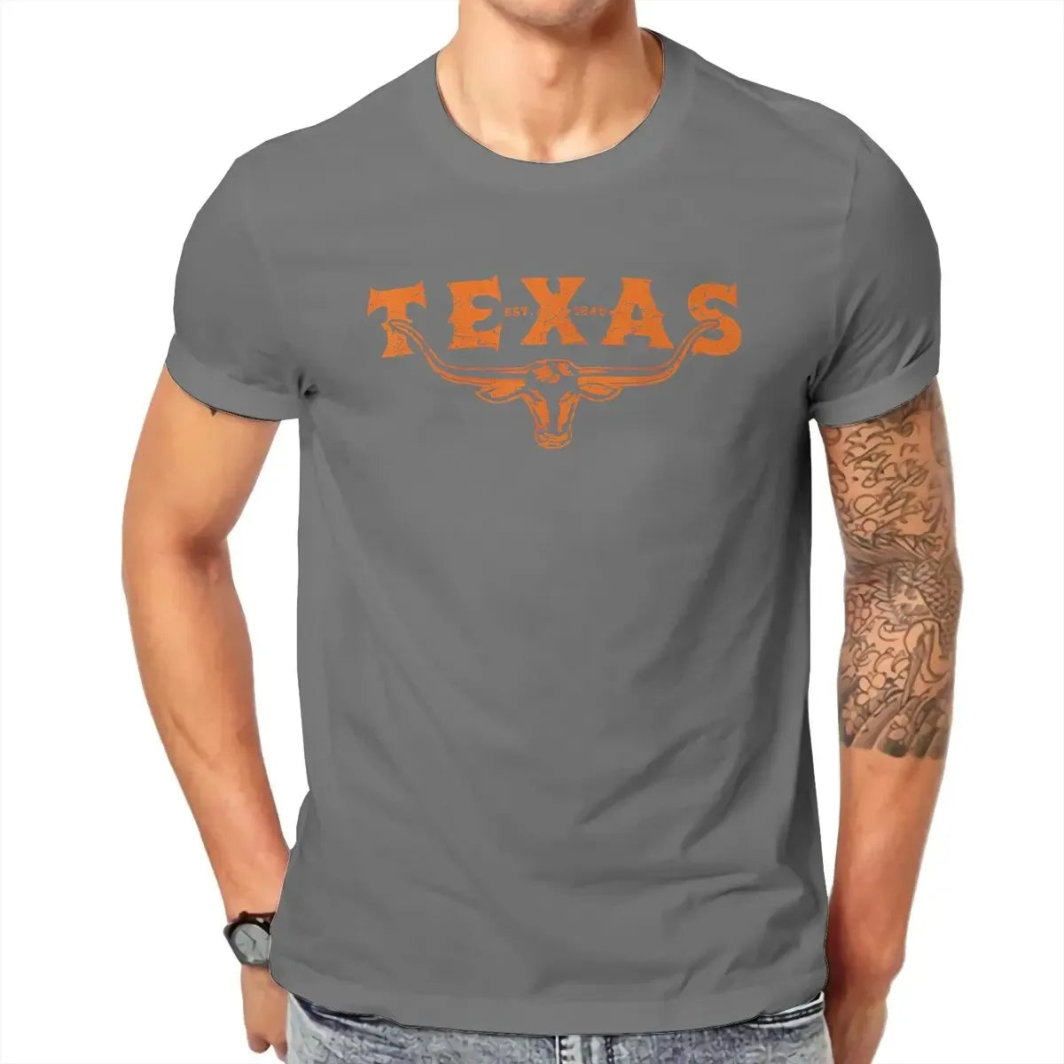Distressed Longhorn Tee