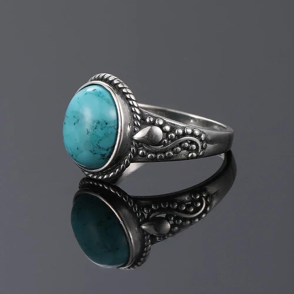 Turquoise-Colour Statement Ring